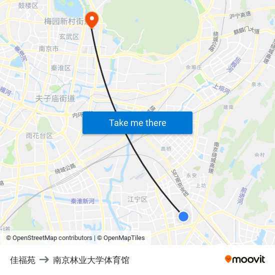 佳福苑 to 南京林业大学体育馆 map