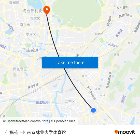 佳福苑 to 南京林业大学体育馆 map