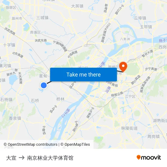 大宣 to 南京林业大学体育馆 map