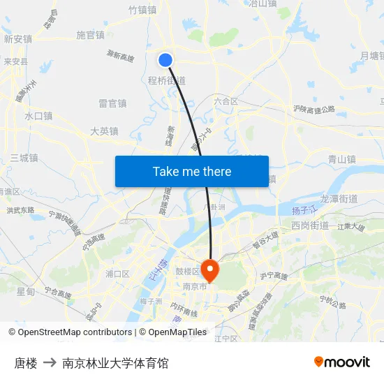 唐楼 to 南京林业大学体育馆 map
