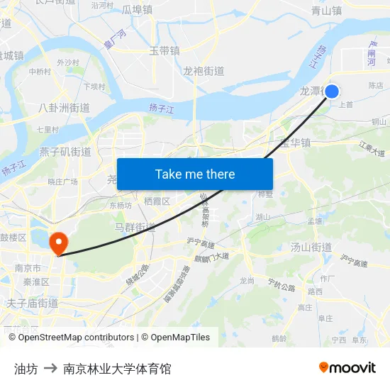 油坊 to 南京林业大学体育馆 map