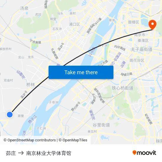 茆庄 to 南京林业大学体育馆 map