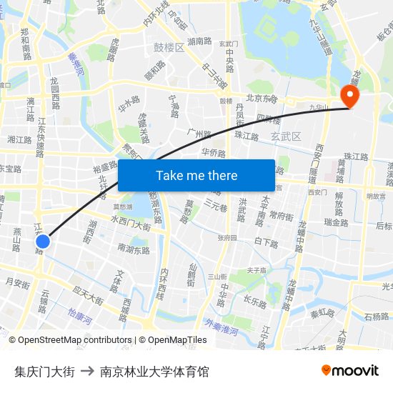 集庆门大街 to 南京林业大学体育馆 map