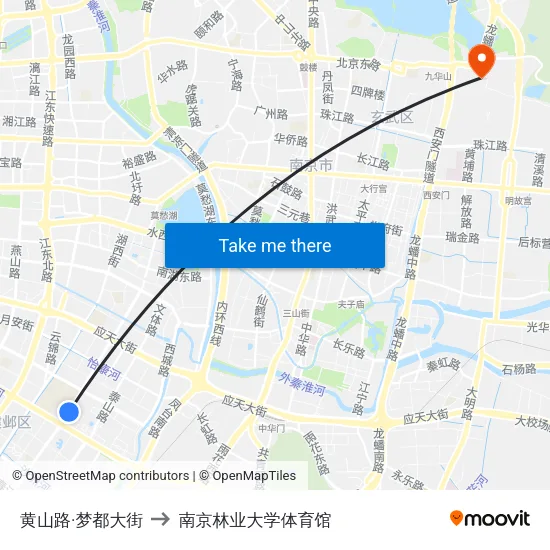 黄山路·梦都大街 to 南京林业大学体育馆 map