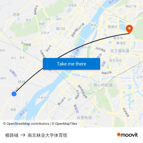 横路铺 to 南京林业大学体育馆 map