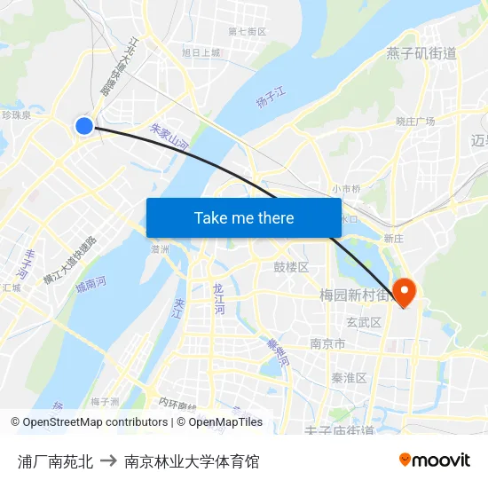 浦厂南苑北 to 南京林业大学体育馆 map