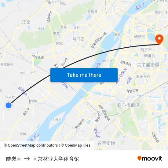 陡岗南 to 南京林业大学体育馆 map