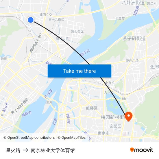 星火路 to 南京林业大学体育馆 map