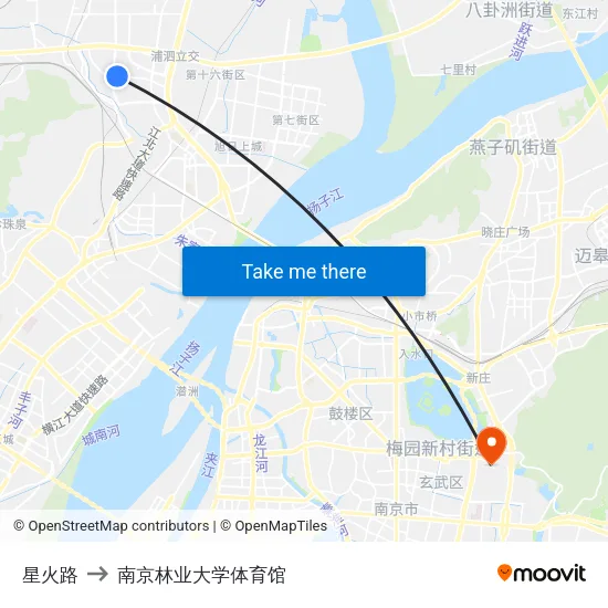 星火路 to 南京林业大学体育馆 map