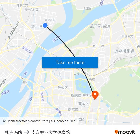 柳洲东路 to 南京林业大学体育馆 map
