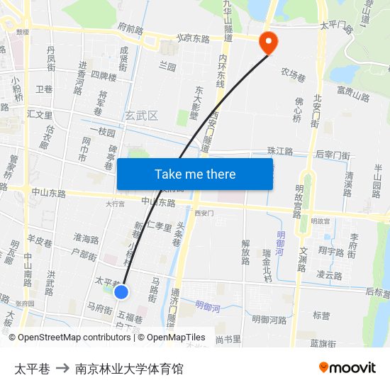 太平巷 to 南京林业大学体育馆 map