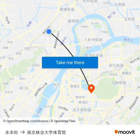 永丰街 to 南京林业大学体育馆 map