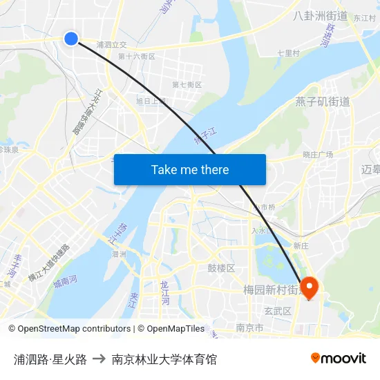 浦泗路·星火路 to 南京林业大学体育馆 map