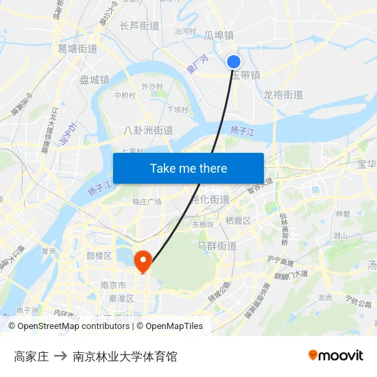 高家庄 to 南京林业大学体育馆 map