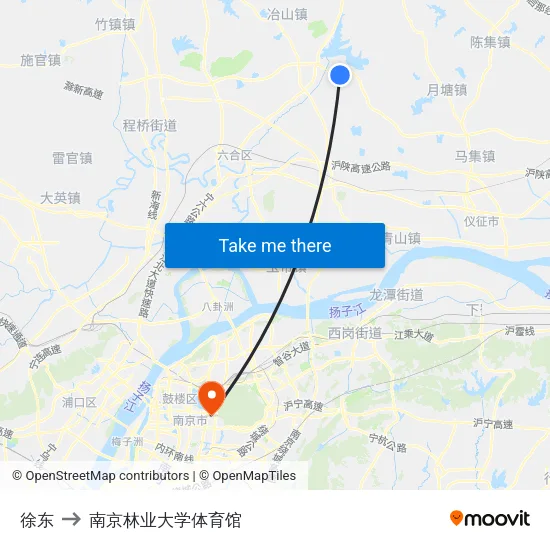 徐东 to 南京林业大学体育馆 map