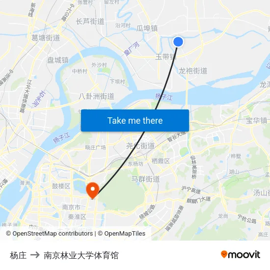 杨庄 to 南京林业大学体育馆 map