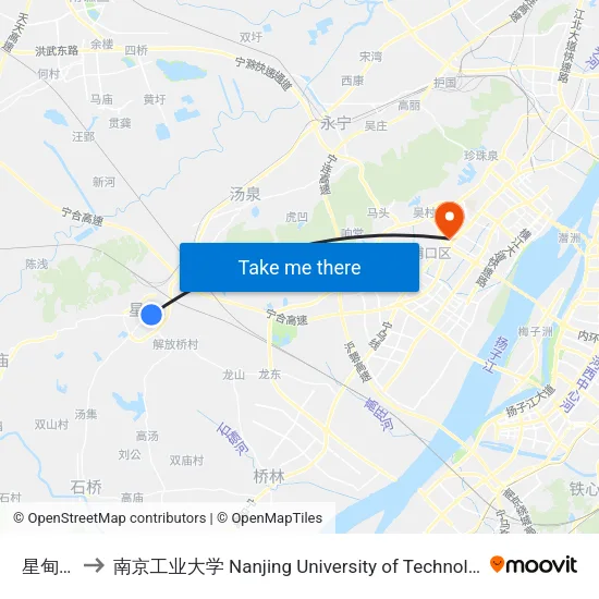 星甸街 to 南京工业大学 Nanjing University of Technology map