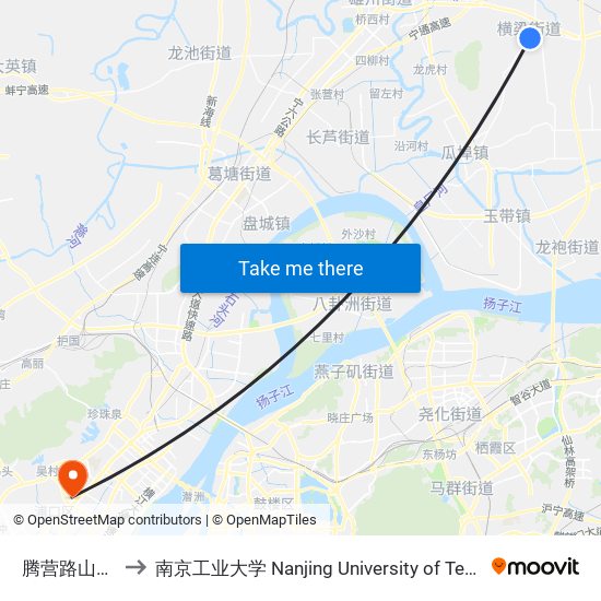 腾营路山东路 to 南京工业大学 Nanjing University of Technology map