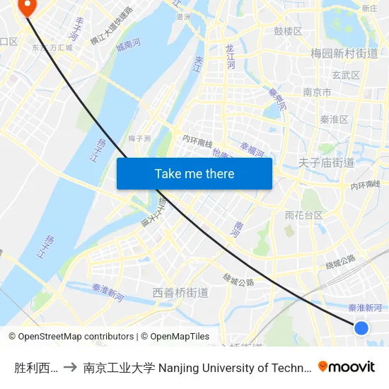 胜利西路 to 南京工业大学 Nanjing University of Technology map