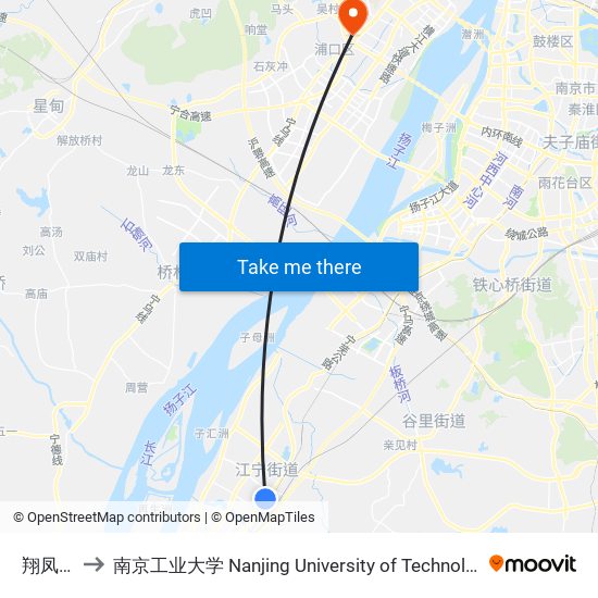 翔凤路 to 南京工业大学 Nanjing University of Technology map