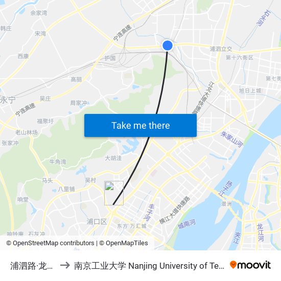 浦泗路·龙泰路 to 南京工业大学 Nanjing University of Technology map