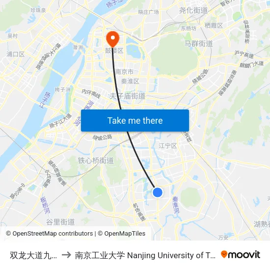 双龙大道九竹路 to 南京工业大学 Nanjing University of Technology map
