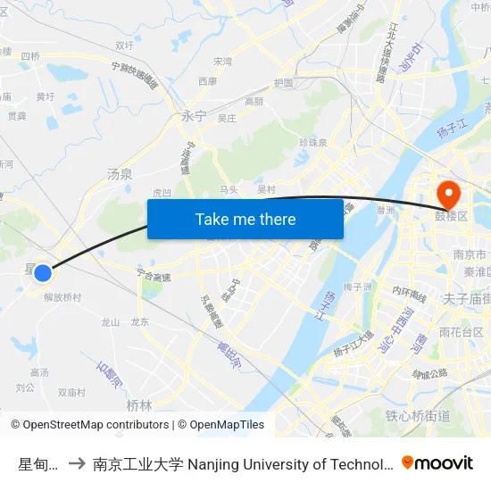 星甸街 to 南京工业大学 Nanjing University of Technology map