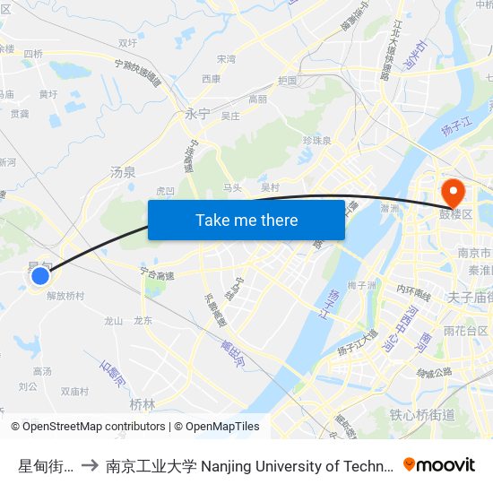 星甸街西 to 南京工业大学 Nanjing University of Technology map