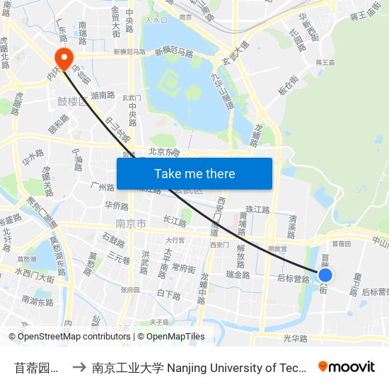 苜蓿园大街 to 南京工业大学 Nanjing University of Technology map