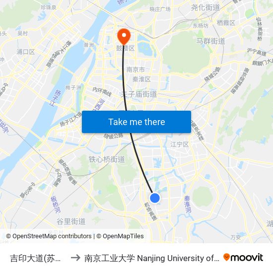 吉印大道(苏源大道) to 南京工业大学 Nanjing University of Technology map