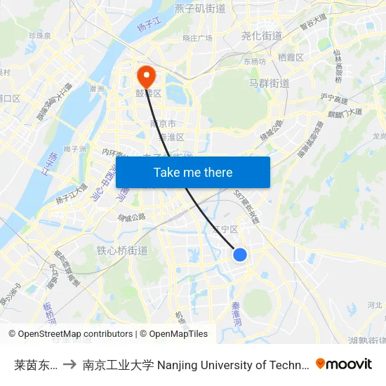莱茵东郡 to 南京工业大学 Nanjing University of Technology map