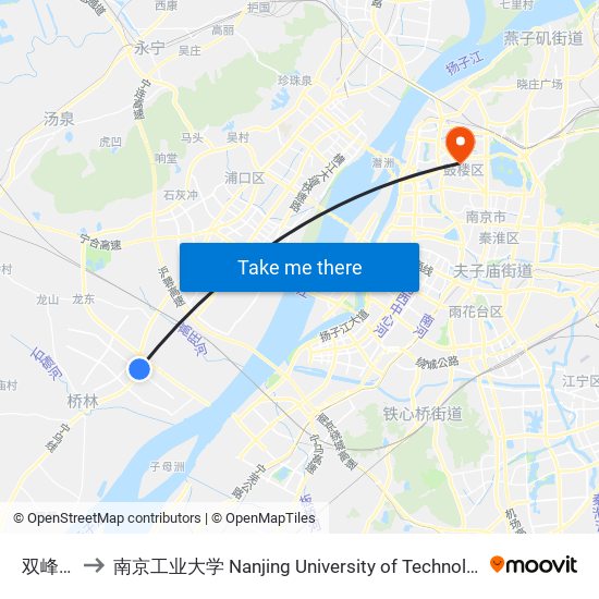 双峰路 to 南京工业大学 Nanjing University of Technology map