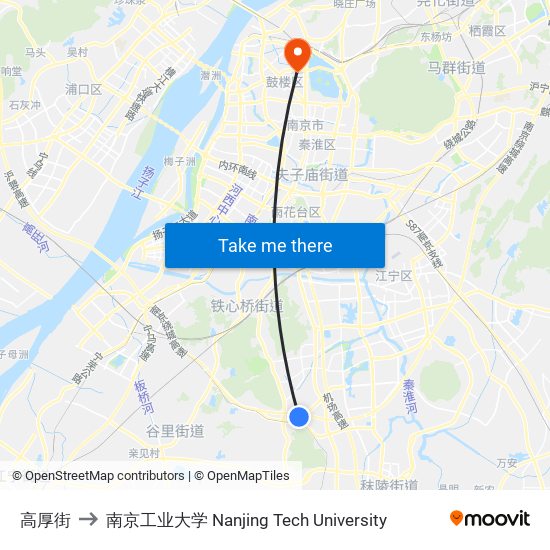 高厚街 to 南京工业大学 Nanjing Tech University map