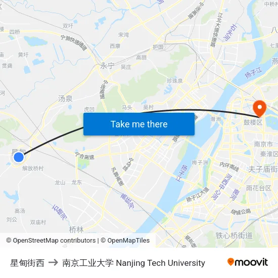 星甸街西 to 南京工业大学 Nanjing Tech University map