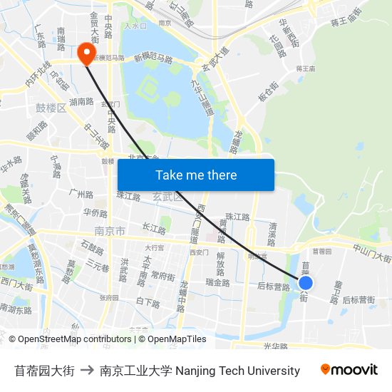 苜蓿园大街 to 南京工业大学 Nanjing Tech University map