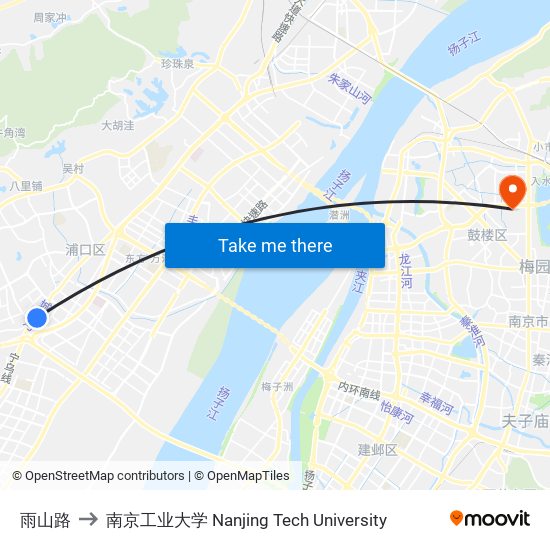 雨山路 to 南京工业大学 Nanjing Tech University map