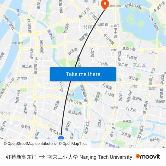 虹苑新寓东门 to 南京工业大学 Nanjing Tech University map