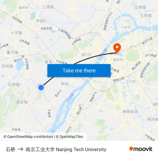 石桥 to 南京工业大学 Nanjing Tech University map