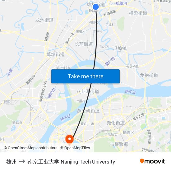 雄州 to 南京工业大学 Nanjing Tech University map
