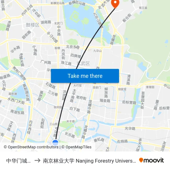 中华门城堡 to 南京林业大学 Nanjing Forestry University map