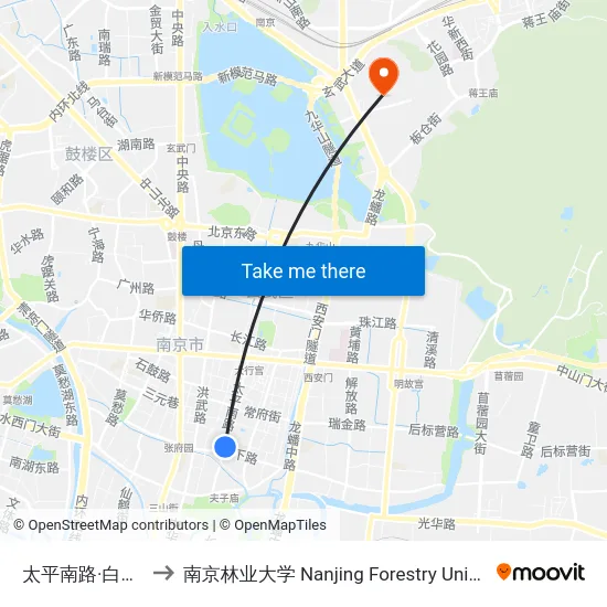 太平南路·白下路 to 南京林业大学 Nanjing Forestry University map