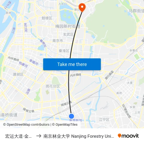 宏运大道·金源路 to 南京林业大学 Nanjing Forestry University map