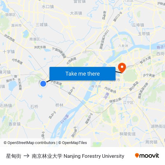 星甸街 to 南京林业大学 Nanjing Forestry University map