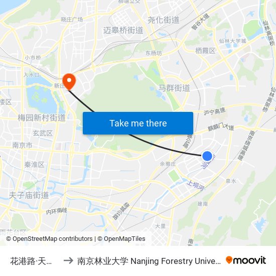 花港路·天泉路 to 南京林业大学 Nanjing Forestry University map