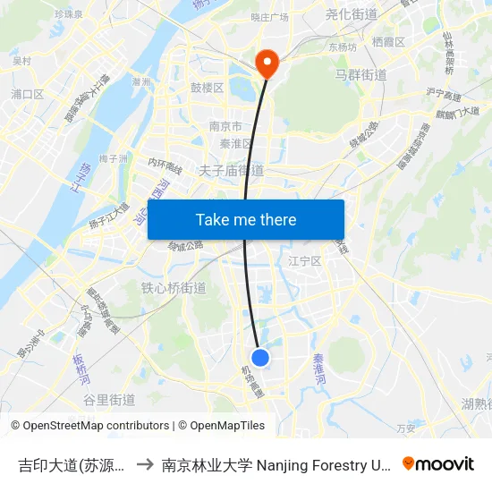 吉印大道(苏源大道) to 南京林业大学 Nanjing Forestry University map