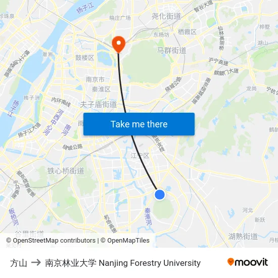 方山 to 南京林业大学 Nanjing Forestry University map