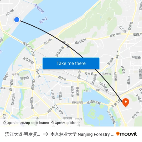 滨江大道·明发滨江新城 to 南京林业大学 Nanjing Forestry University map