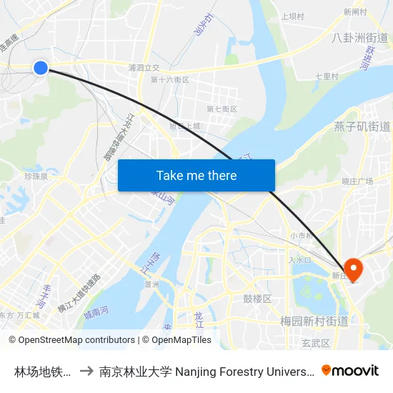 林场地铁站 to 南京林业大学 Nanjing Forestry University map