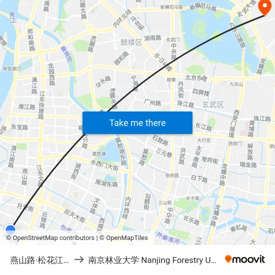 燕山路·松花江西街 to 南京林业大学 Nanjing Forestry University map