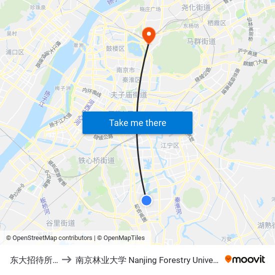 东大招待所北 to 南京林业大学 Nanjing Forestry University map